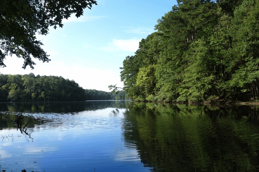 Lake Johnson Park in Raleigh, NC on a sunny day